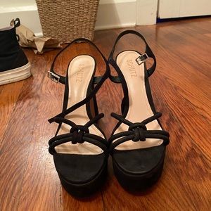 Black Schutz platform heels